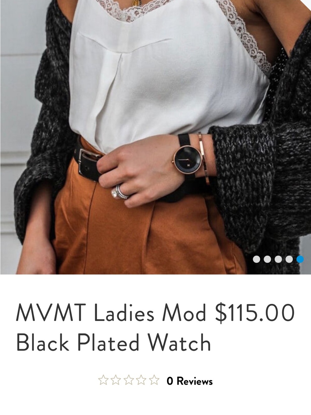 MVMT Black and Gold Mesh Strap Watch